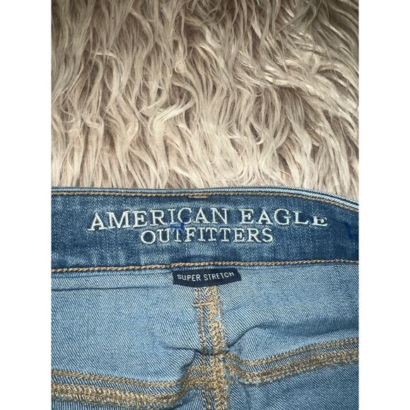 American Eagle super stretch womens distressed jegging ankle blue jean - Picture 10 of 10